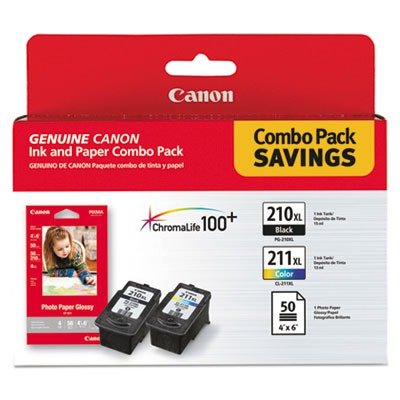 0640206679855 - CANON PG-210 XL AND CL-211 XL INK PLUS 50 SHEET 4 X 6 PAPER COMBO PACK