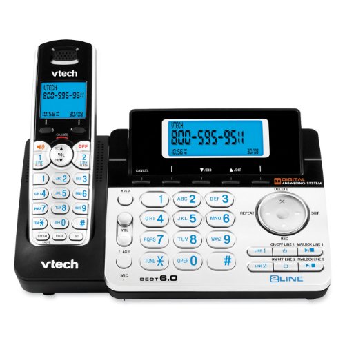 0640206715690 - VTECH DS6151 DECT 6.0 2-LINE EXPANDABLE CORDLESS PHONE WITH DIGITAL ANSWERING SYSTEM AND CALLER ID, SILVER