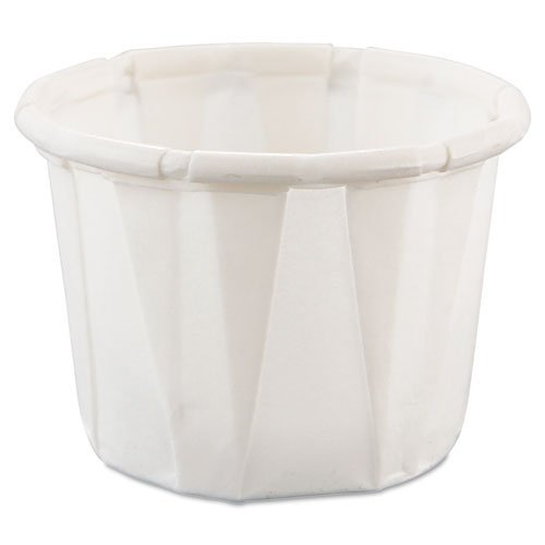 0640206732833 - SOLO CUP COMPANY TREATED PAPER SOUFFLE PORTION CUPS, 1/2 OZ., WHITE, 250 PER BAG, 20 SLEEVES OF 250 CUPS, 5000 PER CASE