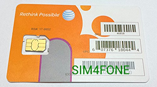 0640671996334 - AT&T NANO SIM CARD FOR IPHONE 5, 5C, 5S, 6, 6 PLUS, AND IPAD AIR AS SEEN IN THE PICTURE