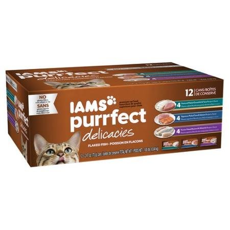 0640791613647 - IAMS PURRFECT VARIETY PACK CANNED CAT FOOD (PURRFECT DELICACIES FLAKED FISH 12-CAN VARIETY PACK CANNED CAT FOOD 2.5 OZ