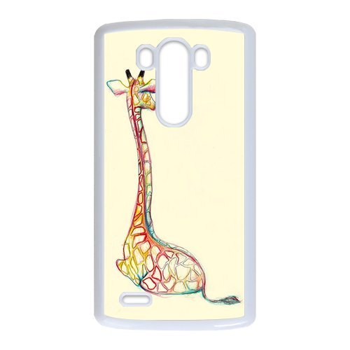 0640857230603 - @ALL CASE HAND PAINTED ANIMAL CARTOON SERIES CUTE GIRAFFE COLOR DESIGN POPULAR CORAL CUSTOM LUXURY COVER CASE FOR LG G4 (WHITE) WITH BEST PLASTIC ,PHONECASE AND DUST PLUG