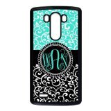 0640857231297 - LG G4 CASE CYAN AND BLACK EUROPEAN STYLE PALACE RETRO PATTERN VS CIRCLE MONOGRAM LUXURY COVER CASE PLASTIC FOR LG G4 ALL MY DREAMS