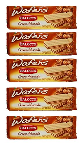 0640864817750 - BALOCCO WAFERS, -CRISPY- FILLED WITH HAZELNUT CREAM CREMA NOCCIOLA - 6 PACK ALL NATURAL