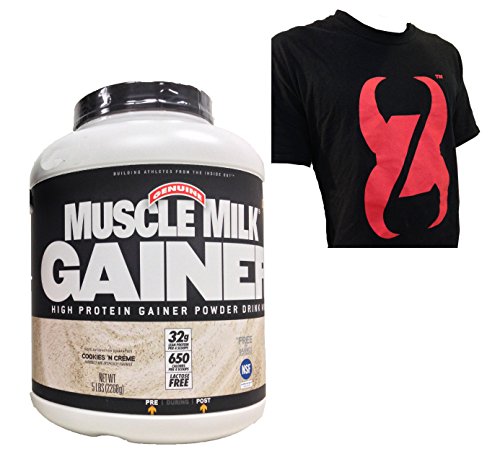 0640864837147 - CYTOSPORT MUSCLE MILK GAINER SUPPLEMENT WITH MONSTER SHIRT, COOKIES 'N CRÈME, 5 POUND