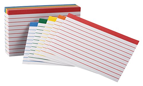 0640947643320 - COLOR CODED BAR RULED INDEX CARDS 3 X 5 ASSORTED COLORS 100/PACK