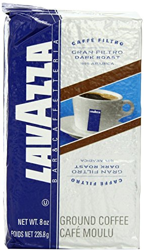 0640947992558 - LAVAZZA GRAN FILTRO DARK ROAST - GROUND COFFEE, 8-OUNCE BAGS (PACK OF 2)