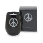 0640986027167 - PEACE ICON CANDLE BLACK GLASS