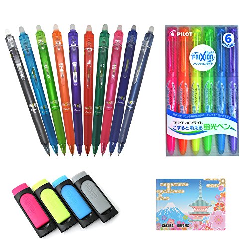 0641022545690 - PILOT FRIXION VALUE SET! (A-SET)FRIXION BALL KNOCK, 0.5MM, 10 COLORS(LFBK-230EF-10C)+FRIXION LIGHT, 6 COLORS(SFL-60SL-6C)+FRIXION LIGHT, 6 SOFT COLOR SET (SFL-60SL-6CS)+ORIGINAL 5 COLORS STICKY NOTES