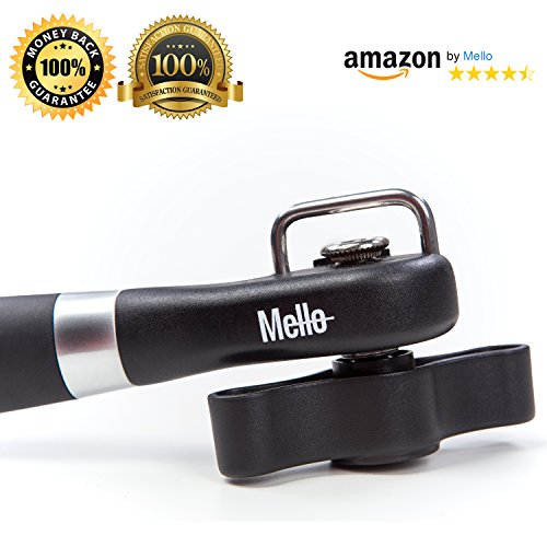 0641022554555 - BEST MANUAL CAN OPENER BY MELLO - WITH ERGONOMIC, SOFT HANDLE - HIGH QUALITY, DURABLE WHEEL FOR A SMOOTH, EXTRA SAFE SIDE CUT - PROFESSIONAL KITCHEN ACCESSORY WITH SHARP CUTTER FOR FAST LID LIFT
