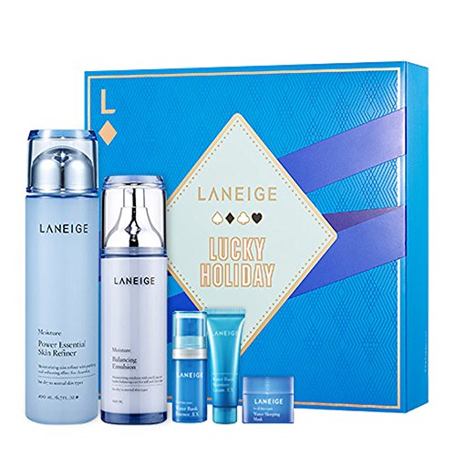 0641243102016 - LANEIGE LUCKY HOLIDAY NEW BASIC DUO SET TOTAL 5PCS ( POWER ESSENTIAL SKIN REFINER + BALANCING EMULSION + TRAVEL KIT )