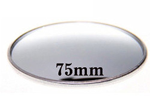 6412948403111 - GENERIC 2 SIDE WIDE ANGLE ROUND CONVEX VEHICLE MIRROR BLIND SPOT AUTO REARVIEW HD GLASS 1PAIR 2PCS AUXILIARY MIRROR SUPER THIN MEDIUM SIZE 75MM ALUMINUM FRAME SILVER COLOR