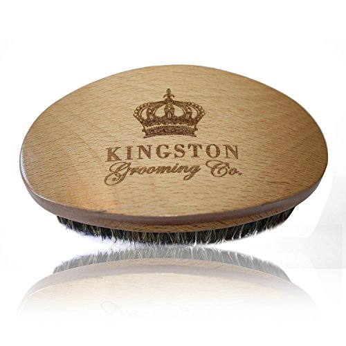 0641361582585 - KINGSTON GROOMING- PROFESSIONAL QUALITY, 100% BOAR HAIR BRISTLE BEARD AND HAIR BRUSH FOR MEN. SOLID BEECHWOOD WITH CONTOUR DESIGN. NATURAL BRISTLES WORK GREAT W BEARD BALMS, CONDITIONERS, OILS & WAXES