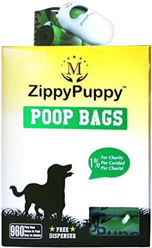 0641361810398 - 960 QUALITY PET WASTE BAGS COMES WITH FREE DISPENSER, EXTRA STRONG & THICK FROM ZIPPYPUPPY, UNSCENTED, LEAK-PROOF DOGGIE POOP BAG IS EASY TO USE. ENJOY YOUR NEW EXPERIENCE NOW!