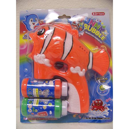 0641427623504 - LOKKY LIGHTED MUSICAL NOVELTY FISH BUBBLE GUN BUBBLES INCLUDED BATTERY OPERATED(COLOR MAY VARY)