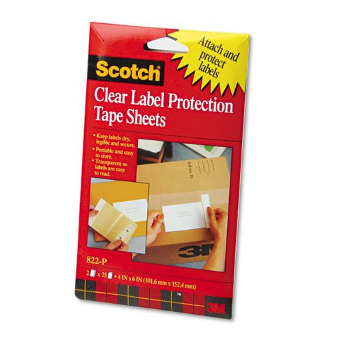 0641438018696 - SCOTCHPAD LABEL PROTECTION TAPE PADS, 4 X 6, 25/PAD, 2 PADS/PACK, SOLD AS 50 SHEET