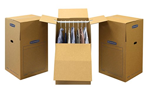 0641438027711 - BANKERS BOX SMOOTHMOVE WARDROBE MOVING BOX, 24 X 24 X 40 INCHES, 3 PACK
