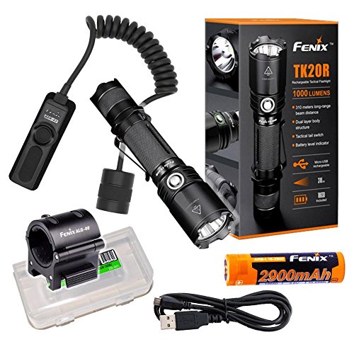 0641612556396 - TACTICAL BUNDLE: FENIX TK20R 1000 LUMEN USB RECHARGEABLE CREE LED TACTICAL FLASHLIGHT WITH, RECHARGEABLE BATTERY, ALG 00 MOUNT, AER-03 PRESSURE SWITCH AND EDISONBRIGHT BBX3 BATTERY CARRY CASE BUNDLE