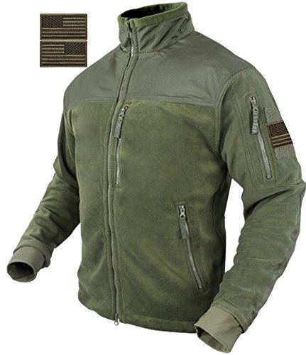 0641945088908 - CONDOR ALPHA MICRO FLEECE JACKET WITH PATCHES BUNDLE - 3 ITEMS (SMALL, OLIVE DRAB)