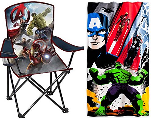 0641945838633 - MARVEL AVENGERS AGE OF ULTRON FOLDING CHAIR WITH CARRY BAG AND BEACH TOWEL - KIDS