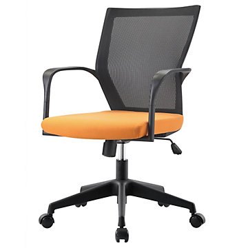 0642008048761 - BOZANO TASK CHAIR WITH MESH BACK AND FABRIC SEAT (BLACK MESH BACK/ORANGE FABRIC SEAT/BLACK FRAME)
