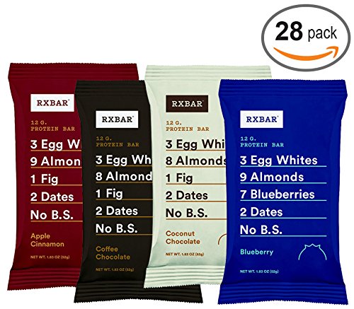 0642014204199 - RXBAR PROTEIN BAR 28 PACK - MINIMAL INGREDIENTS THAT ARE ALL 100% REAL FOOD W/ NO PROCESSED FILLERS (4 FLAVOR VARIETY)