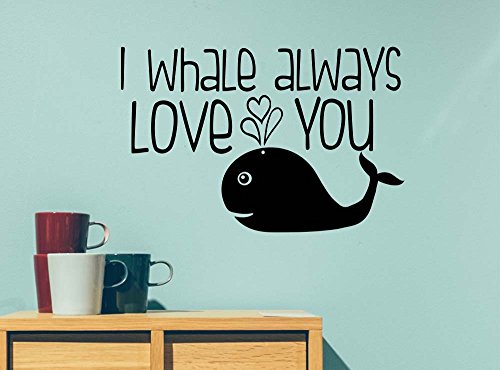 0642014249923 - I WHALE ALWAYS LOVE YOU OCEAN CUTE HEARTS PLAYROOM STICKER NURSERY VINYL SAYING LETTERING WALL ART INSPIRATIONAL SIGN WALL QUOTE DECOR