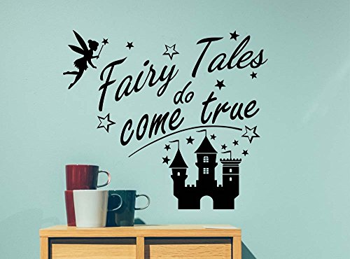 0642014250011 - FAIRY TALES DO COME TRUE CUTE PLAYROOM STICKER NURSERY VINYL SAYING LETTERING WALL ART INSPIRATIONAL SIGN WALL QUOTE DECOR
