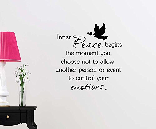 0642014250295 - INNER PEACE BEGINS THE MOMENT YOU CHOOSE NOT TO ALLOW ANOTHER PERSON OR EVENT LOVE CLASSROOM COLLEGE DORM VINYL SAYING LETTERING WALL ART INSPIRATIONAL SIGN WALL QUOTE DECOR