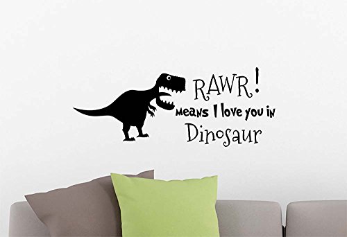 0642014251148 - WALL VINYL DECAL RAWR MEANS I LOVE YOU IN DINOSAUR PLAYROOM STICKER NURSERY VINYL SAYING LETTERING WALL ART INSPIRATIONAL SIGN WALL QUOTE DECOR