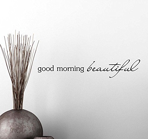 0642014251315 - WALL VINYL DECAL GOOD MORNING BEAUTIFUL HEARTS INSPIRATIONAL FAMILY LOVE VINYL QUOTE SAYING WALL ART LETTERING SIGN ROOM DECOR