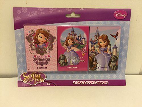 0642014308651 - SOFIA THE FIRST 3 PACK CRAYON - TOTAL 24 CRAYON