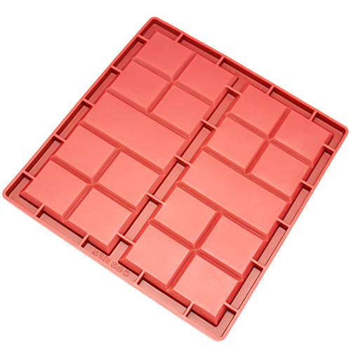 0642070580138 - FRESHWARE CB-810RD 2-CAVITY SILICONE MOLD FOR MAKING BREAK-APART CHOCOLATE BARS, PROTEIN AND ENERGY BITES, AND MORE