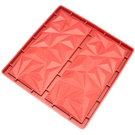 0642070580145 - FRESHWARE CB-811RD 2-CAVITY DIAMOND SILICONE MOLD FOR MAKING HOMEMADE CHOCOLATE, CANDY BARS, AND MORE