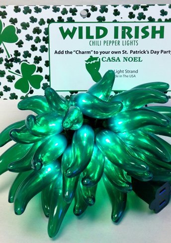 0642070927957 - WILD IRISH ST PATRICK'S DAY GREEN CHILI PEPPER LIGHTS