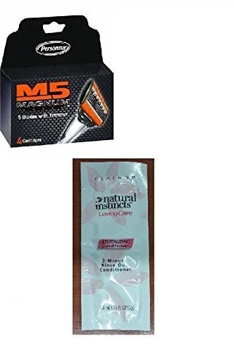 0642078275609 - PERSONNA M5 MAGNUM 5 REFILL RAZOR BLADE CARTRIDGES, 4 CT. (PACK OF 1) WITH FREE LOVING COLOR TRIAL SIZE CONDITIONER