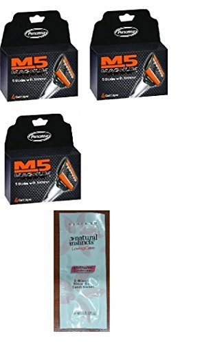 0642078275623 - PERSONNA M5 MAGNUM 5 REFILL RAZOR BLADE CARTRIDGES, 4 CT. (PACK OF 3) WITH FREE LOVING COLOR TRIAL SIZE CONDITIONER