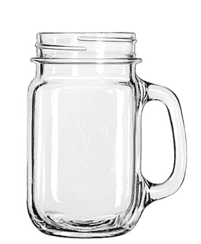 0642125226110 - LIBBEY - GLASS MUGS AND TANKARDS, DRINK JAR, 16.5OZ, 5 1/4 TALL, 12/CARTON 9708