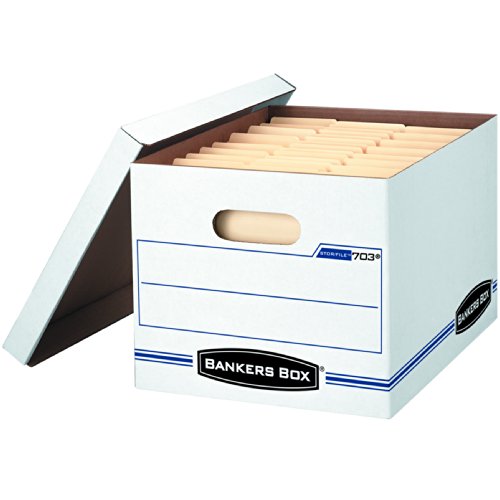 0642125238199 - BANKERS BOX STOR/FILE BASIC-DUTY STORAGE BOXES WITH LIFT-OFF LID, LETTER/LEGAL, 6 PACK