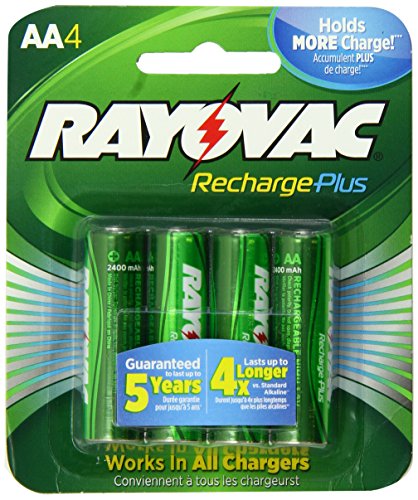 0642125252362 - RAYOVAC RECHARGE PLUS HIGH-CAPACITY RECHARGEABLE 2400 MAH NIMH AA PRE-CHARGED BATTERIES, 4-PACK (PL715-4)