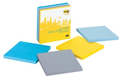 0642125333078 - POST-IT SUPER STICKY NOTES, COLORS OF THE WORLD COLLECTION, 4 IN X 4 IN, NEW YORK (675-4SSNY)