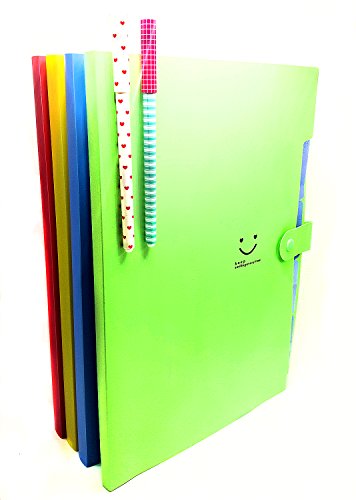 0642153231650 - WELL-BUILT DOCUMENT FILE POLY EXPANDING A4 ACCORDIAN STYLE FOLDERS 4 PACK SCHOOL SEASON