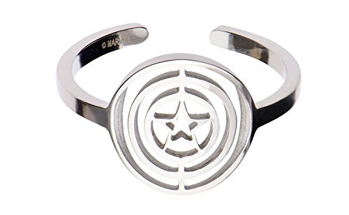 0642415296304 - MARVEL CAPTAIN AMERICA CUT OUT LOGO STAINLESS STEEL RING