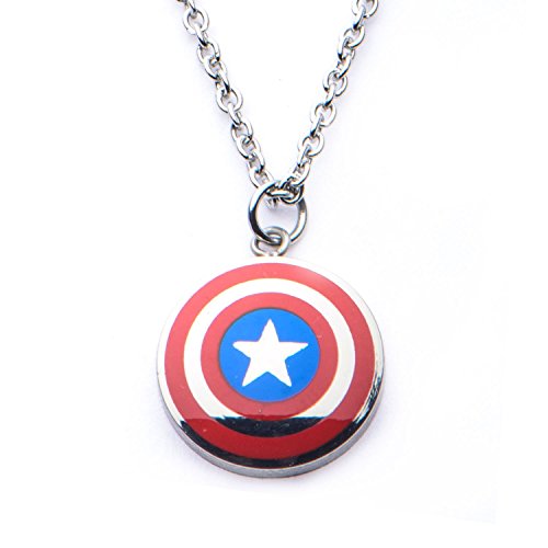 0642415296311 - MARVEL CAPTAIN AMERICA SMALL SHIELD PENDANT STAINLESS STEEL NECKLACE
