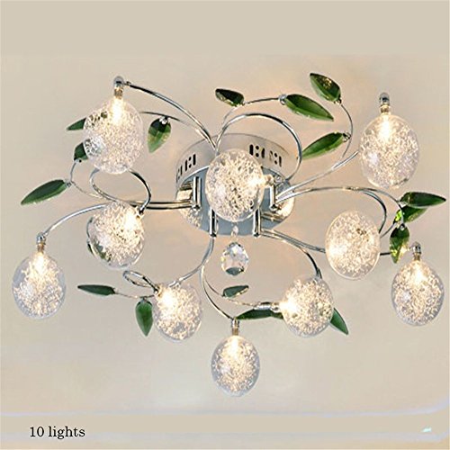 6425719263128 - ZHY-15 LIGHTS CRYSTAL CHANDELIERS CRYSTAL AND CHROME FLUSHMOUNT GREEN LEAVES CHANDELIER DE LUSTRE MOST POPULAR STYLE LIGHTS,15 LIGHTS ,YC1294