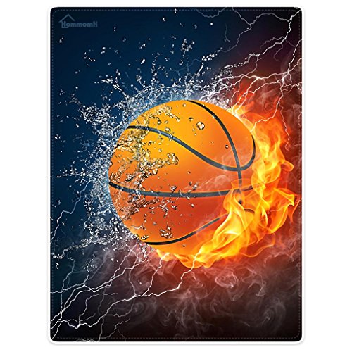 6427520971810 - HOMMOMH 49 X 80 BLANKET COMFORT WARMTH SOFT COZY AIR CONDITIONING EASY CARE MACHINE WASH BASKETBALL FIRE COOL