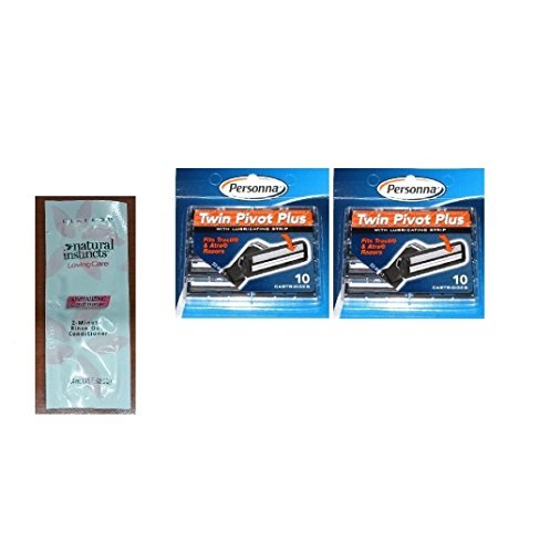 0642782861235 - PERSONNA TWIN PIVOT PLUS REFILL BLADE CARTRIDGES W/ LUBRICATING STRIP FOR ATRA & TRAC II RAZORS 10 CT. (PACK OF 2) WITH FREE LOVING COLOR TRIAL SIZE CONDITIONER