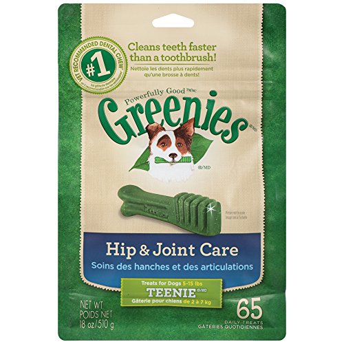 6428631040464 - GREENIES HIP AND JOINT CARE CANINE DENTAL CHEWS - TEENIE TREATS SIZE - MEGA TREAT-PAK PACKAGE (18 OZ.) - 65 COUNT