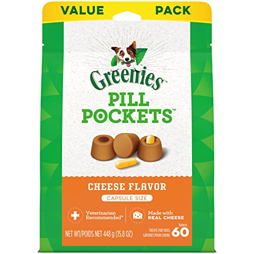 0642863109317 - GREENIES PILL POCKETS FOR DOGS CAPSULE SIZE NATURAL SOFT DOG TREATS, CHEESE FLAVOR, 15.8 OZ. PACK (60 TREATS)