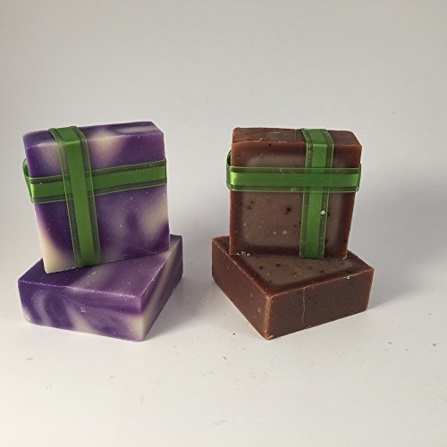 0642968041703 - NATURAL ORGANIC PREMIUM BODY SOAP BAR SET OF 2 FRAGRANCES - LAVENDER - COFFEE MOCHA MADE IN THE USA •100 % SATISFACTION WARRANTY